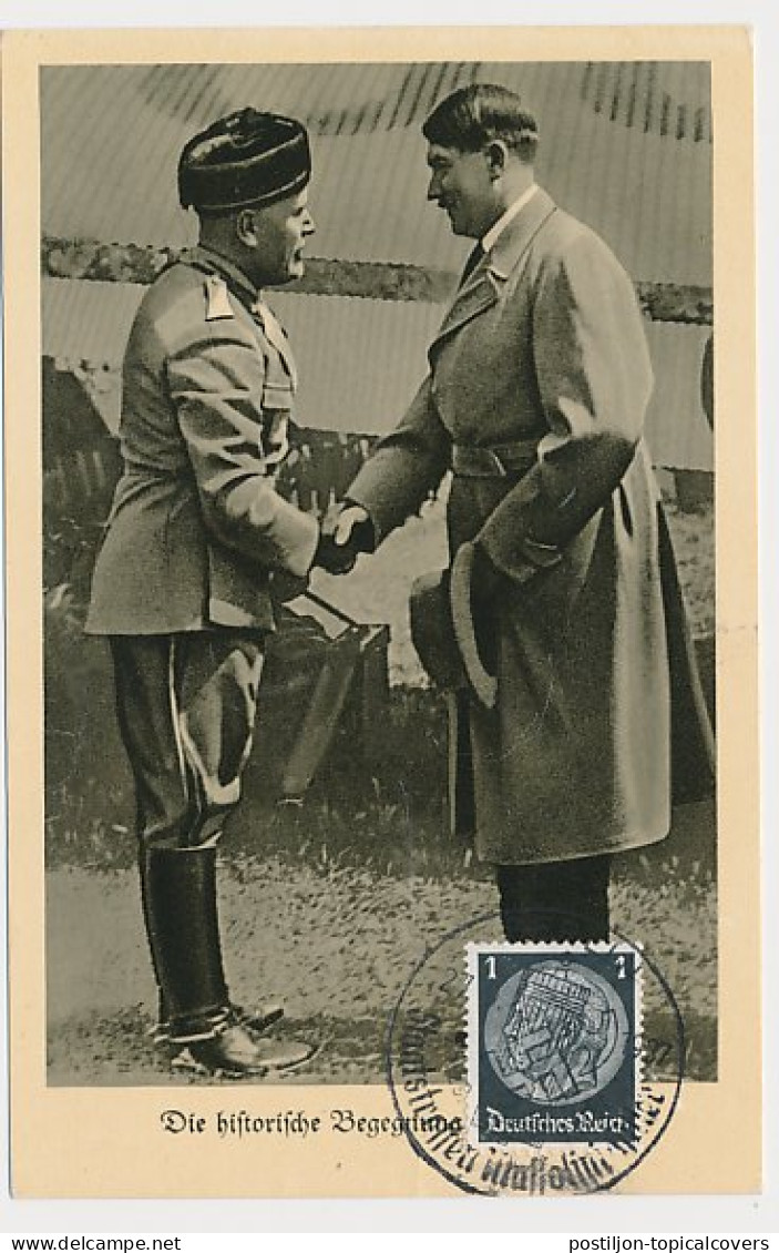 Postcard / Postmark Deutsches Reich / Germany 1938 Adolf Hitler - Mussolini - WO2