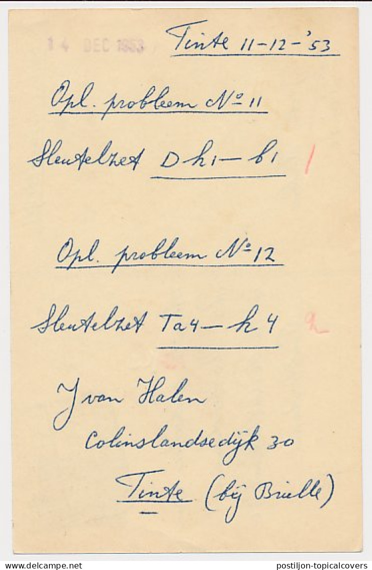 Treinblokstempel : Rotterdam - Oostvoorne XI 1953 ( Tinte ) - Zonder Classificatie