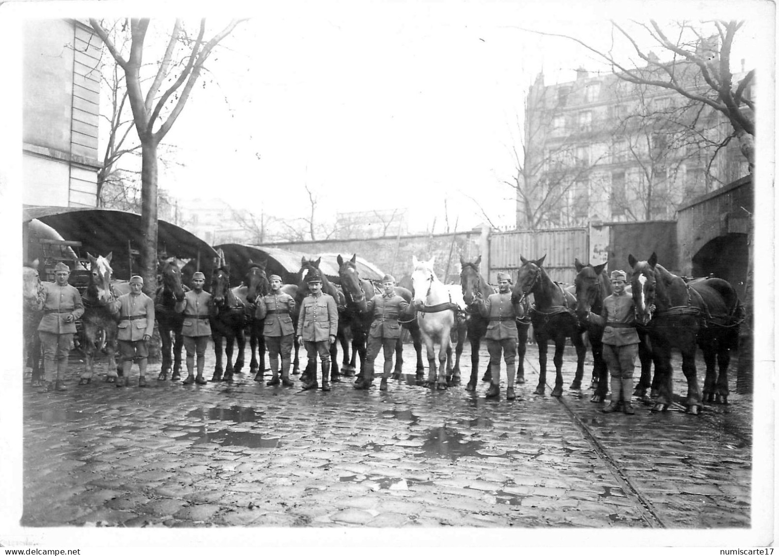 Photo 13x18cm PARIS XII Caserne Reuilly, Militaires Et Chevaux Du 46e Régiment D' Infanterie - Guerre, Militaire