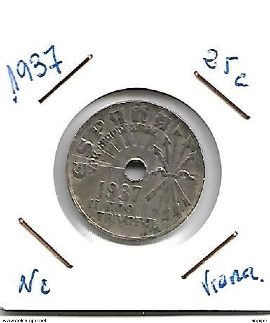 ESPAÑA 1937 - 25 Céntimos