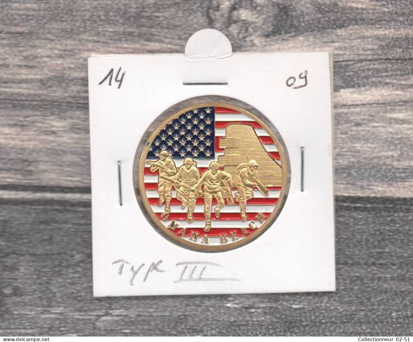 Médaille Souvenirs&Patrimoine : Omaha Beach - Version III (couleur Or) - Otros & Sin Clasificación