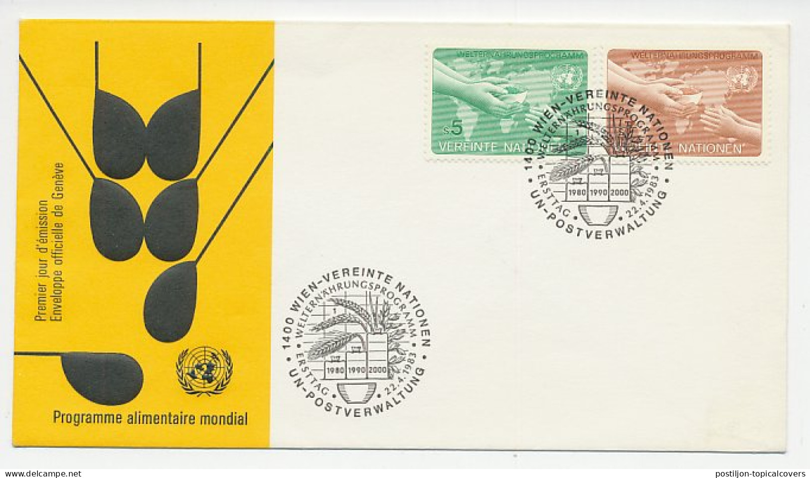Cover / Postmark United Nations 1983 World Food Programme - ONU