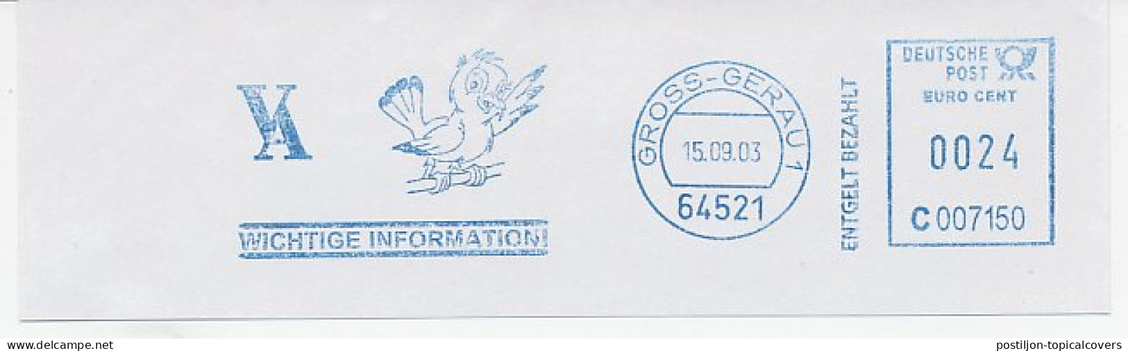 Meter Cut Germany 2003 Bird - Altri & Non Classificati