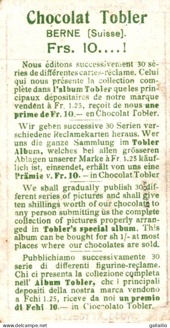 CHROMO CHOCOLAT TOBLER ROBINSON CRUSOE - Sonstige & Ohne Zuordnung