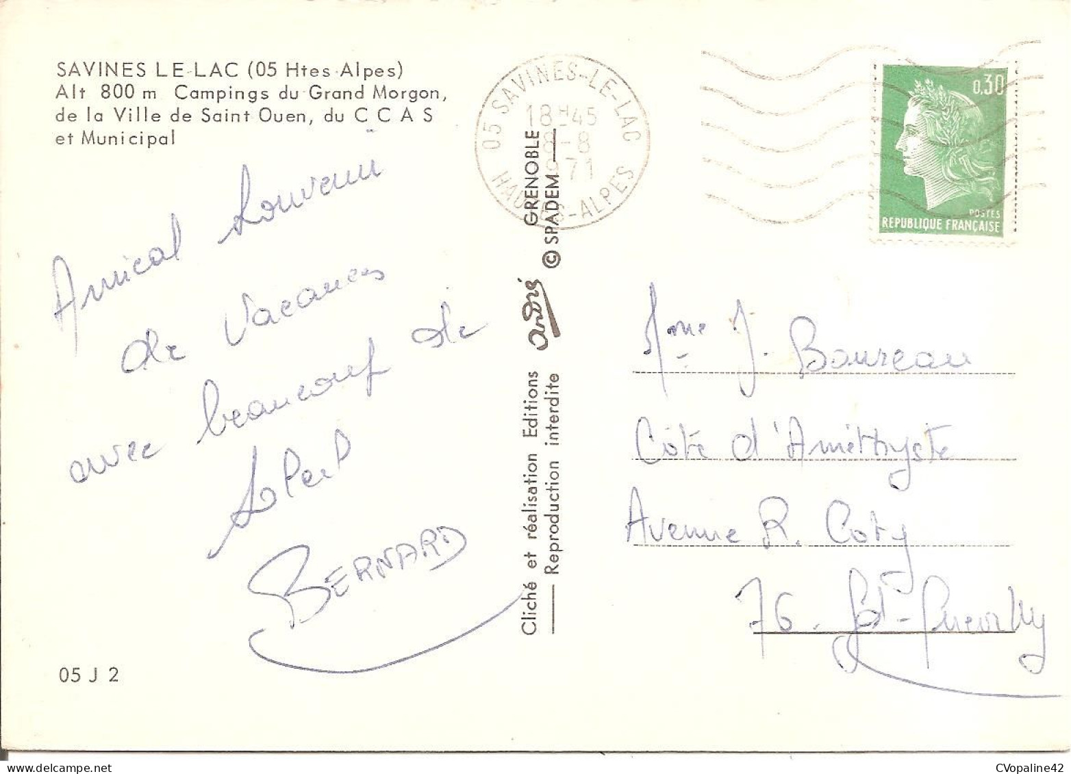 SAVINES-LE-LAC (05) Campings Du Grand Morgon , De La Ville De Saint-Ouen , Du C.C.A.S. Et Municipal  CPSM GF - Autres & Non Classés