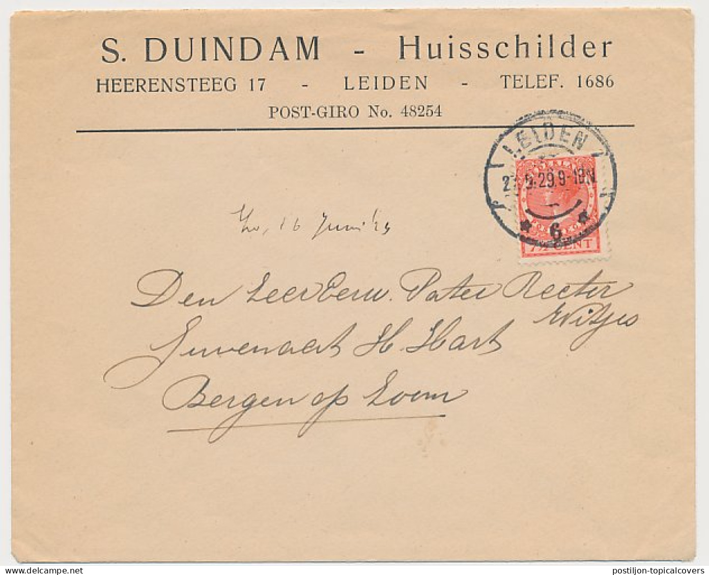 Firma Envelop Leiden 1929 - Huisschilder - Unclassified