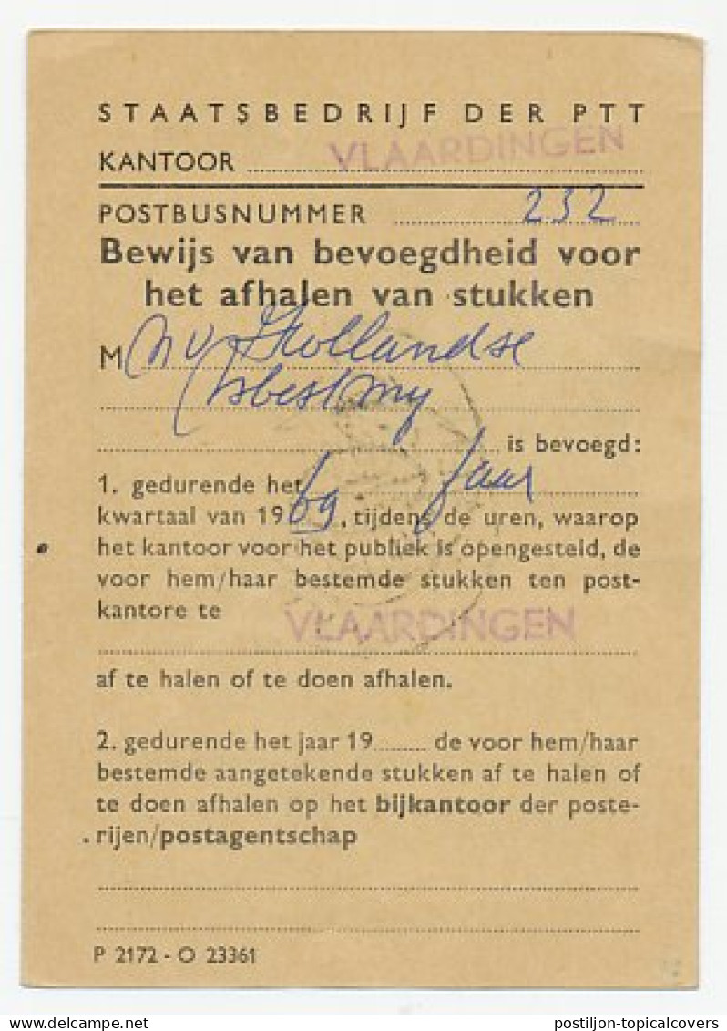 Em. Juliana Postbuskaartje Vlaardingen 1968 - Ohne Zuordnung