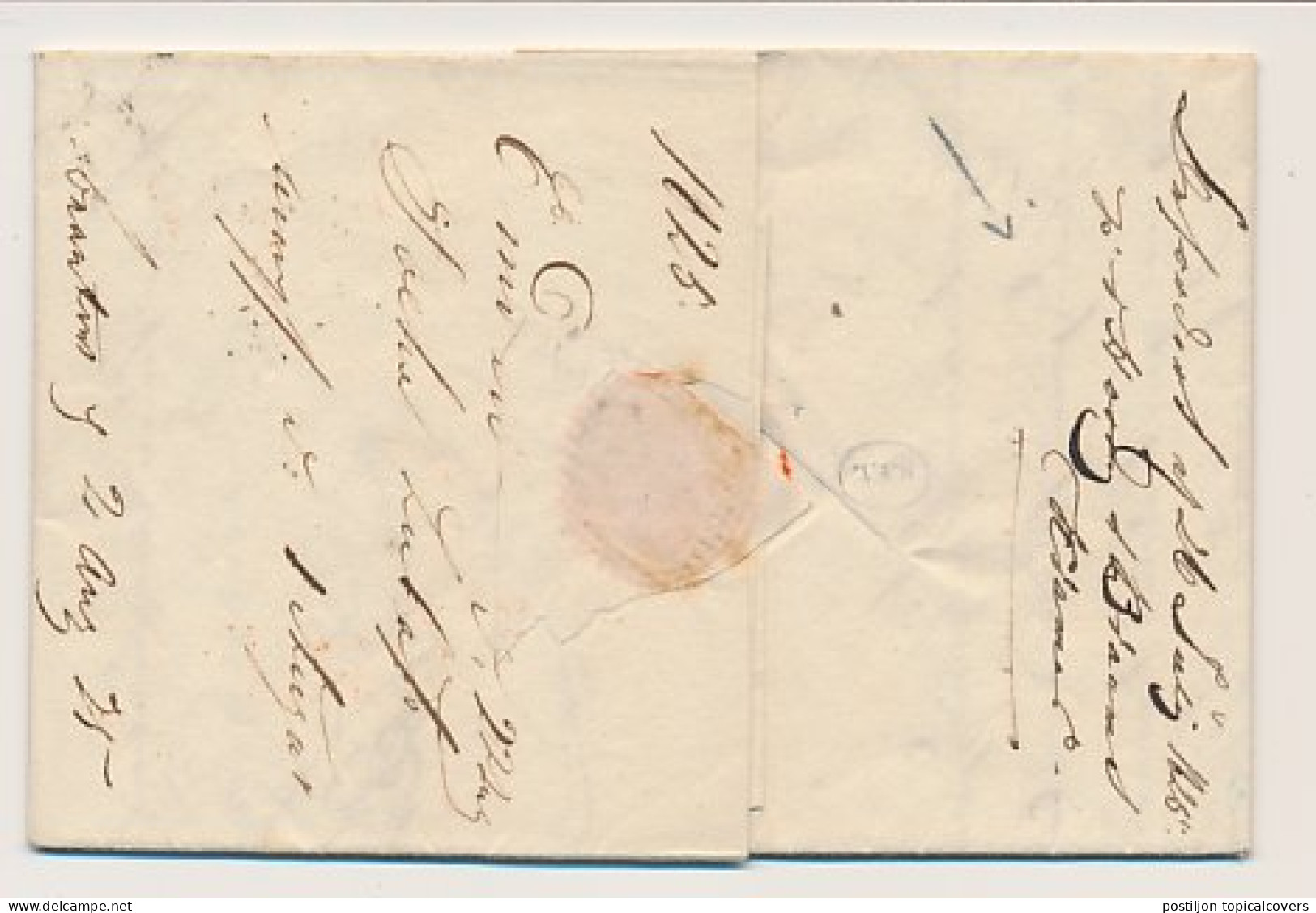 Emden Duitsland - Via Amsterdam - Frankrijk 1825 - L.P.B.5.R. - ...-1852 Prephilately