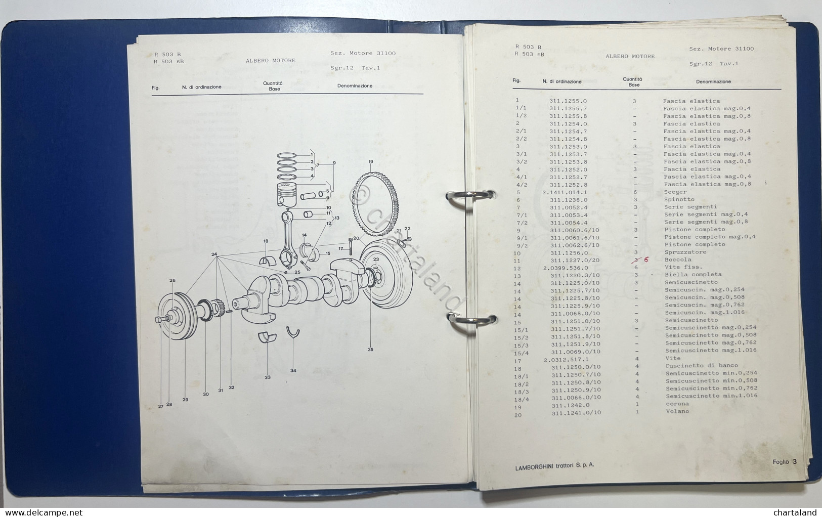 Catalogo Parti Per Ricambio Trattori - Lamborghini 503 - Anni '80 - Sonstige & Ohne Zuordnung