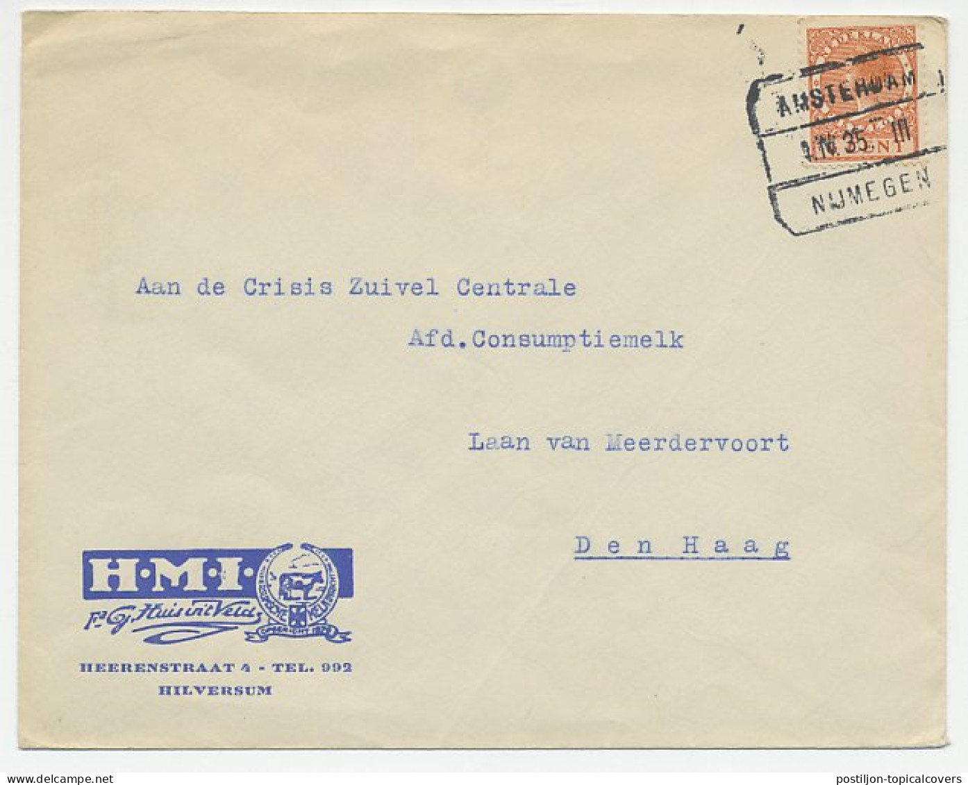 Firma Envelop Hilversum 1935 - Melkinrichting  - Non Classés