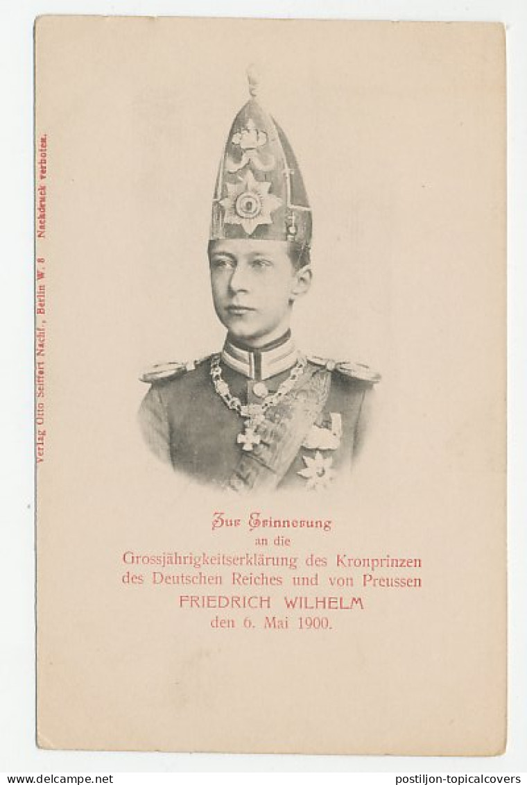 Postal Stationery Germany 1900 Crown Prince Friedrich Wilhelm - Royalties, Royals