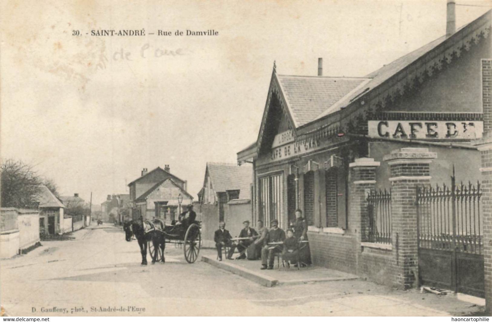 27 Saint André De L'eure  Rue De Damville  Café De La Gare - Altri & Non Classificati