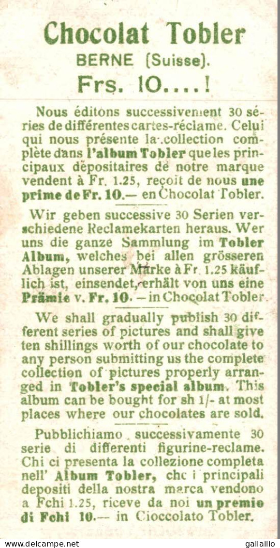 CHROMO CHOCOLAT TOBLER ROBINSON CRUSOE - Other & Unclassified