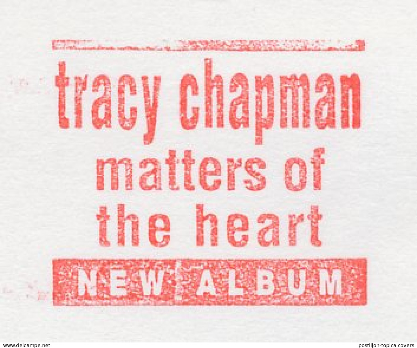 Meter Top Cut Netherlands 1992 Tracy Chapman - Album - Matters Of The Heart - Musik