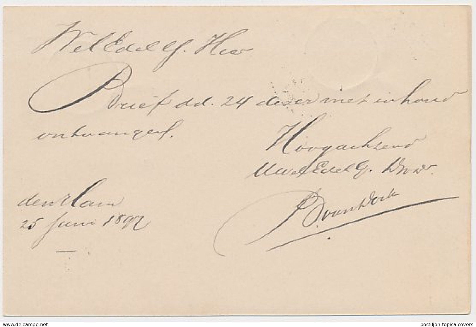 Kleinrondstempel Den Ham 1897 - Unclassified