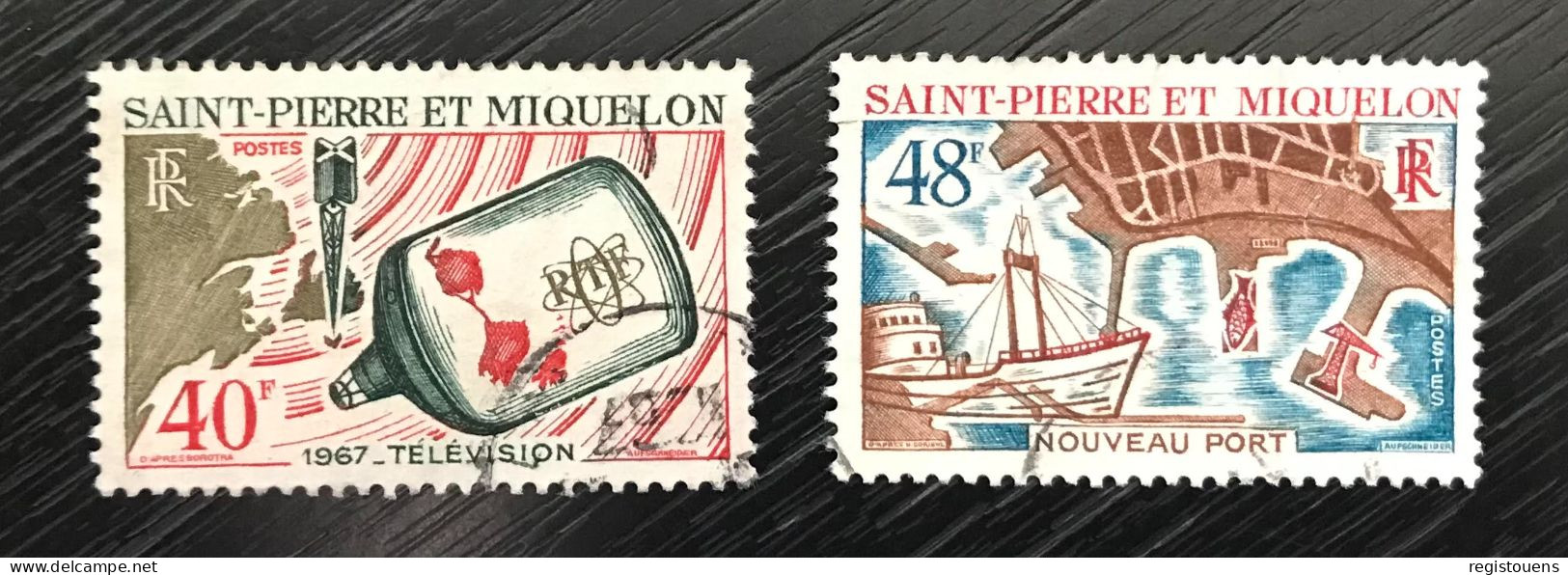 Lot De 2 Timbres Oblitérés Saint Pierre Et Miquelon 1967 Yt N° 377 À 378 - Gebraucht