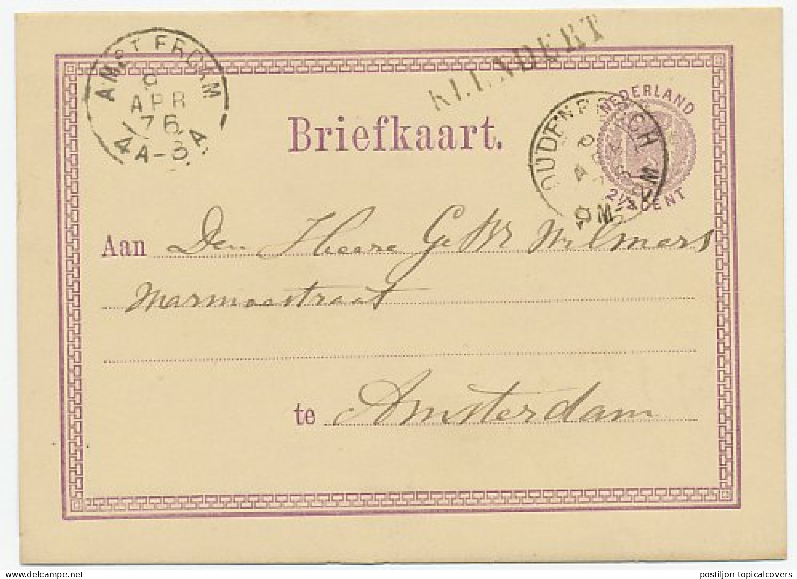 Naamstempel Klundert 1876 - Briefe U. Dokumente