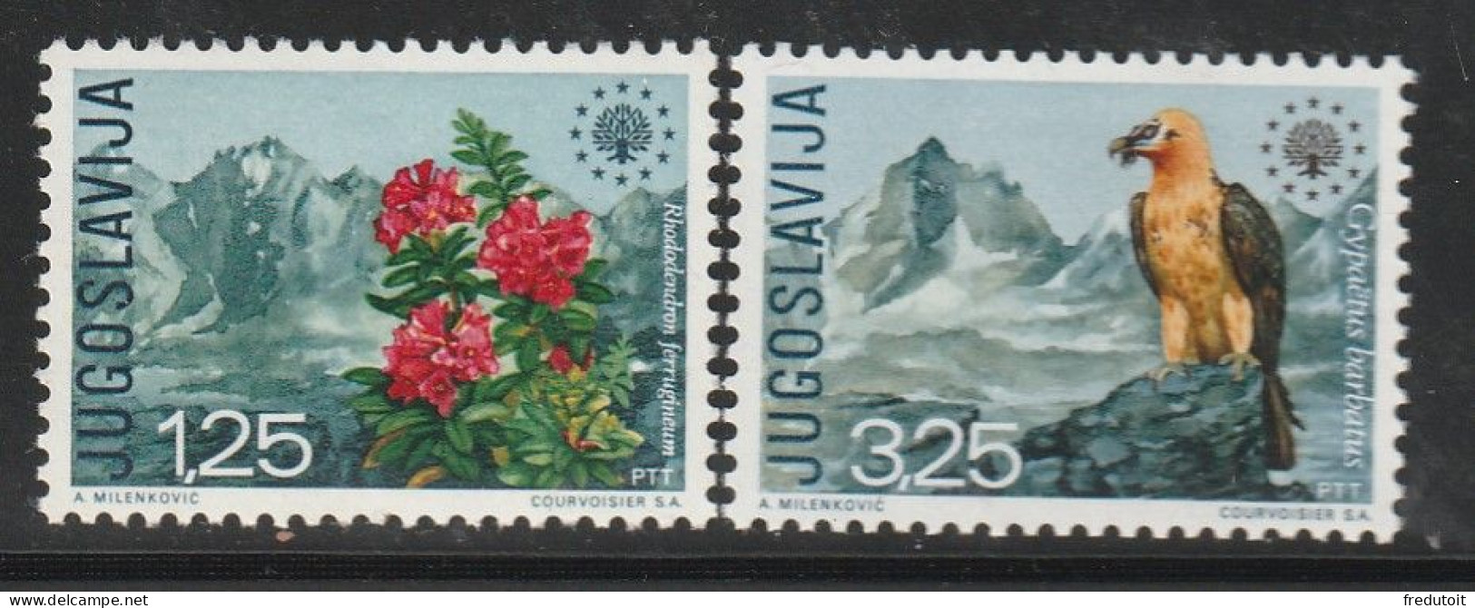 YOUGOSLAVIE- N°1291/2 ** (1970) Protection De La Nature - Unused Stamps