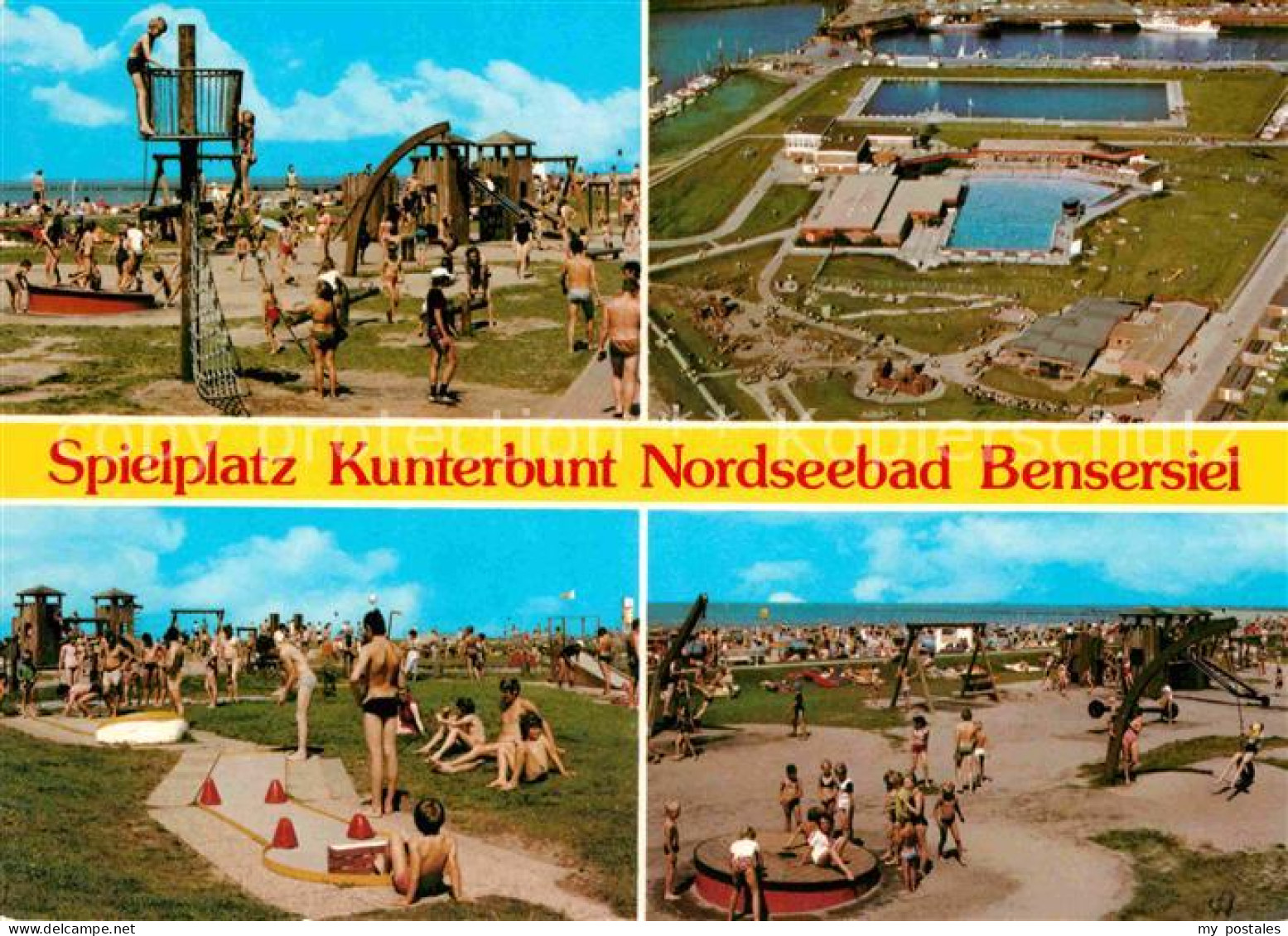 72713427 Bensersiel Spielplatz Kunterbunt Minigolf Fliegeraufnahme Bensersiel - Esens