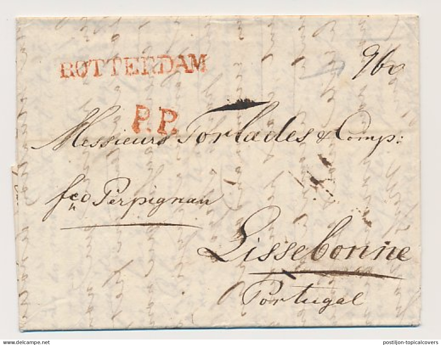 P.P. ROTTERDAM - Lissebonne Portugal 1824 - ...-1852 Préphilatélie
