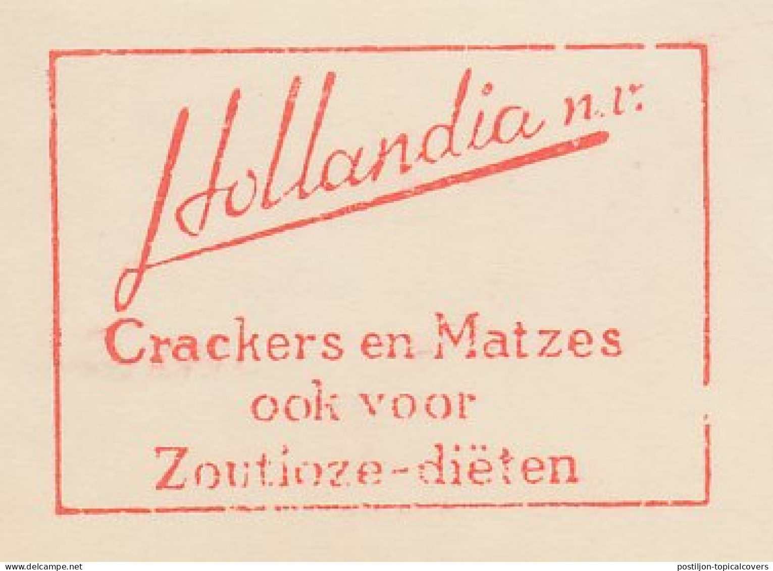 Meter Cut Netherlands 1983 Matzes - Crackers - Pesach - Salt Free - Non Classés
