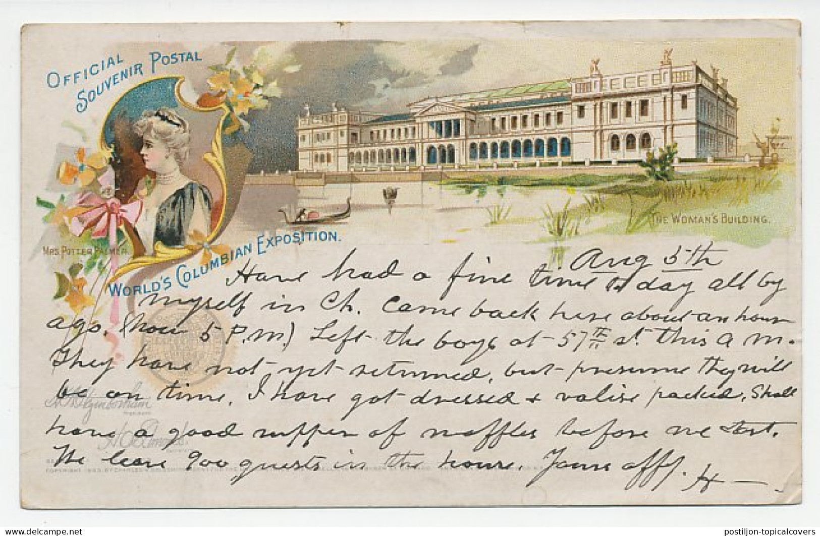 Postal Stationery USA 1893 Worlds Columbian Exposition - The Woman S Building - Mrs. Potter - Other & Unclassified