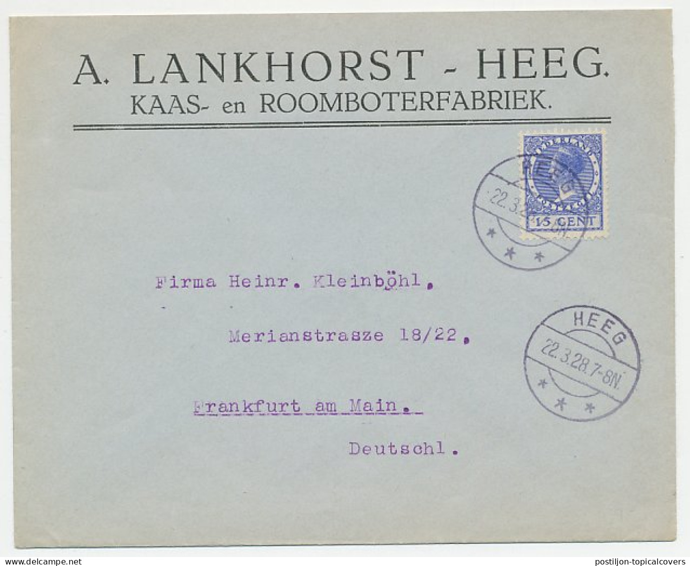 Firma Envelop Heeg 1928 - Kaas- En Roomboterfabriek - Zonder Classificatie