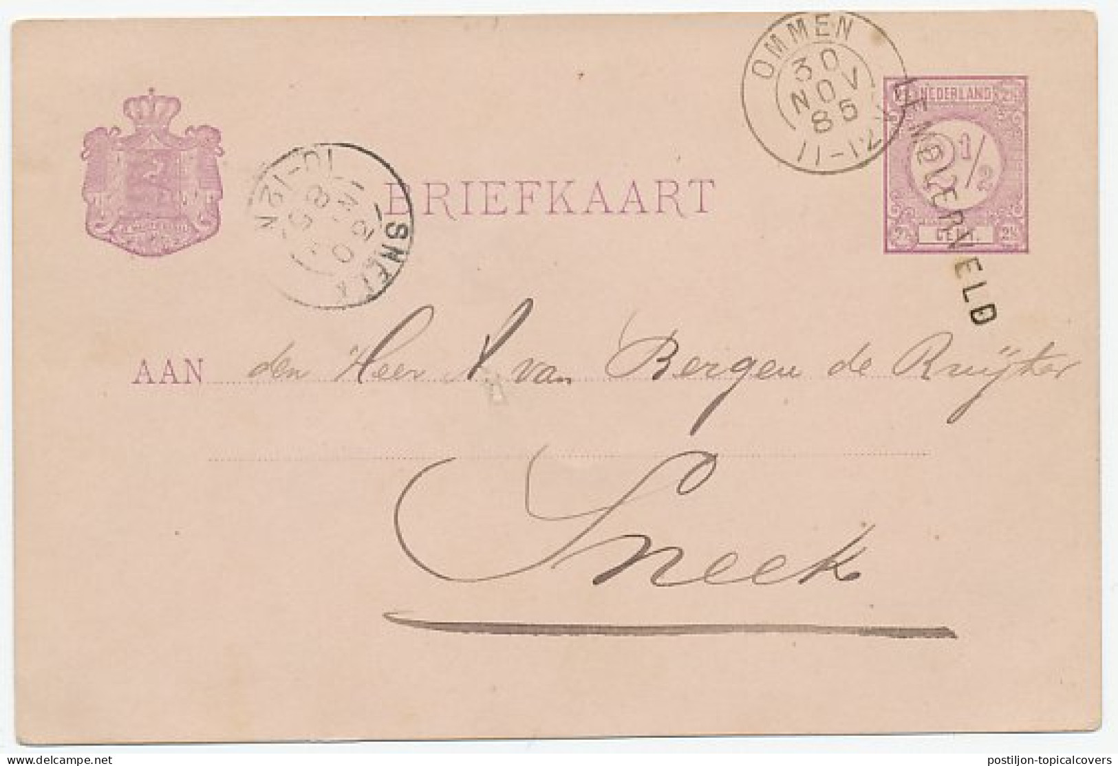 Naamstempel Lemelerveld 1885 - Brieven En Documenten