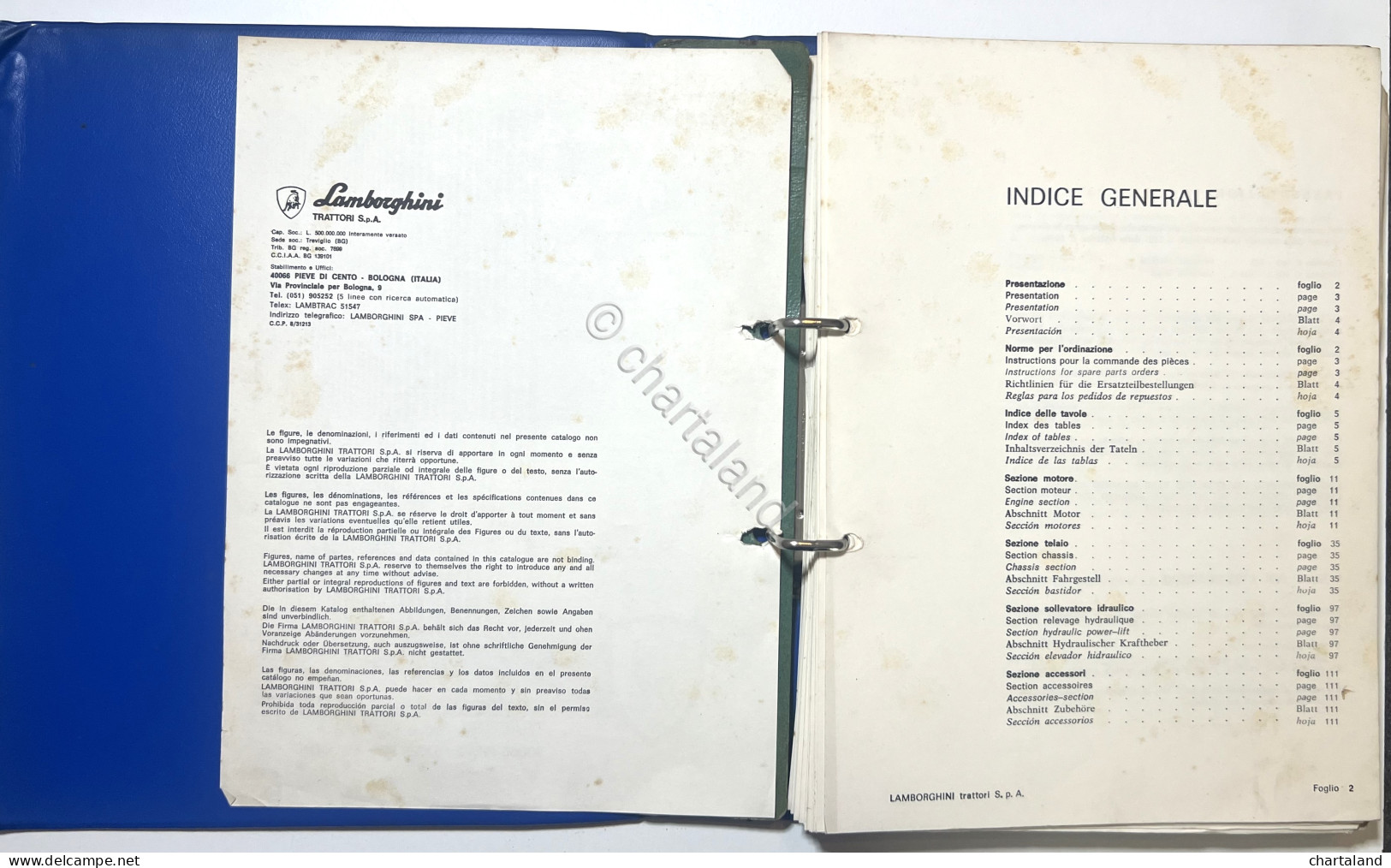 Catalogo Parti Per Ricambio Lamborghini Trattori - C 603 / C 653 - Ed. 1977 - Otros & Sin Clasificación