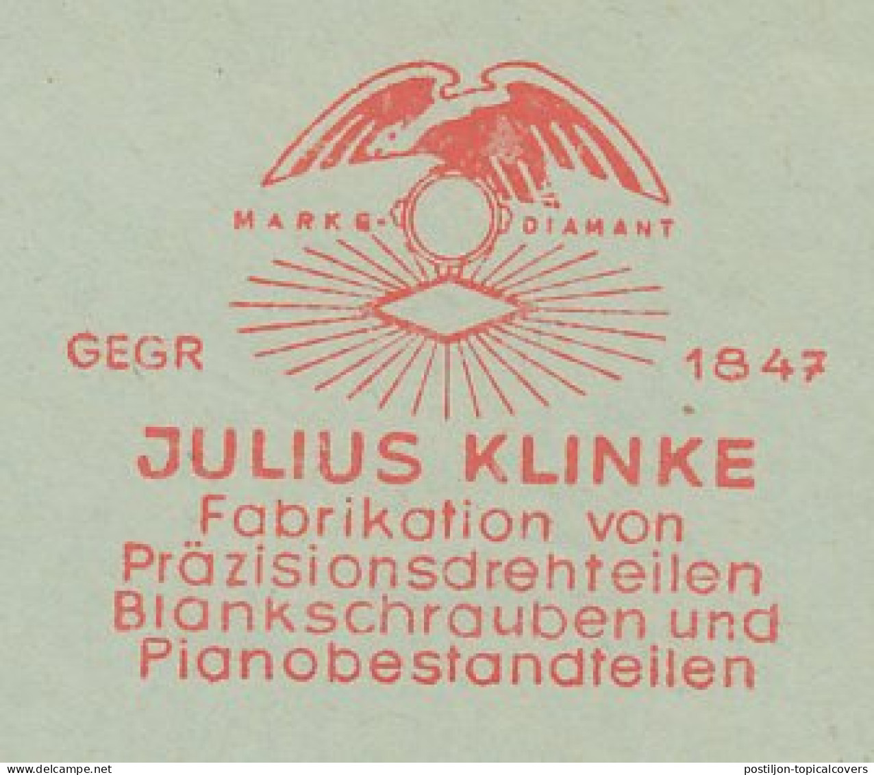 Meter Cut Germany 1961 Bird Of Prey - Eagle - Autres & Non Classés