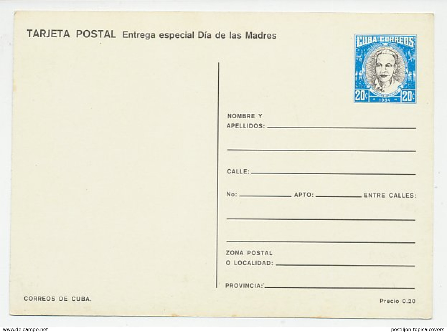 Postal Stationery Cuba Flower - Rose - Autres & Non Classés