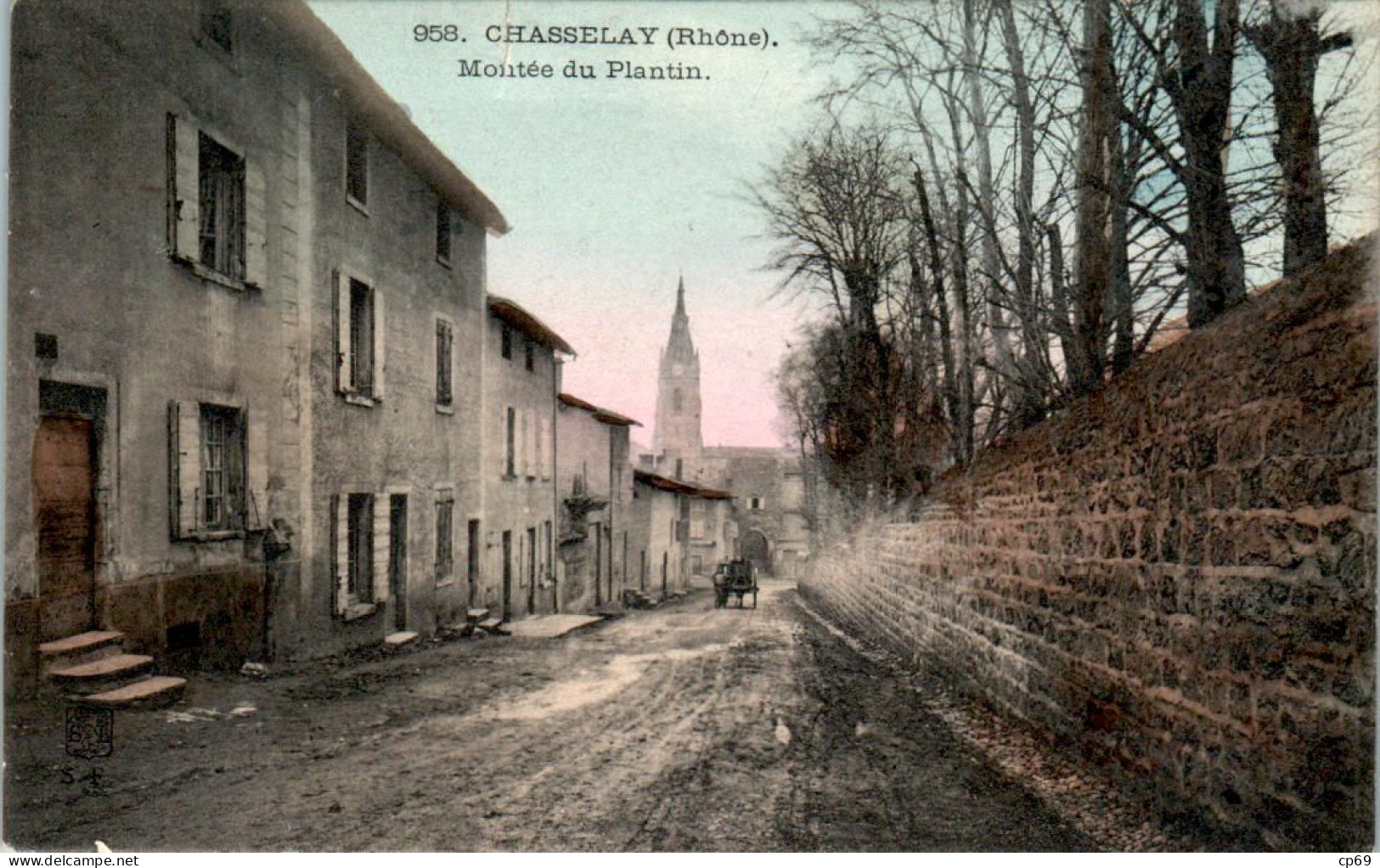 Chasselay Canton De Limonest Montée Du Plantin Rhône N°958 Cpa Couleur Voyagée En 1906 En TB.Etat - Autres & Non Classés