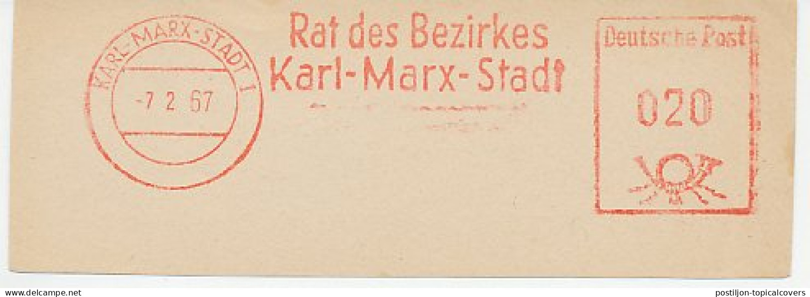 Meter Cut Germany / Deutsche Post 1967 Karl Marx - Philosopher - Writer - Socialist - Ecrivains