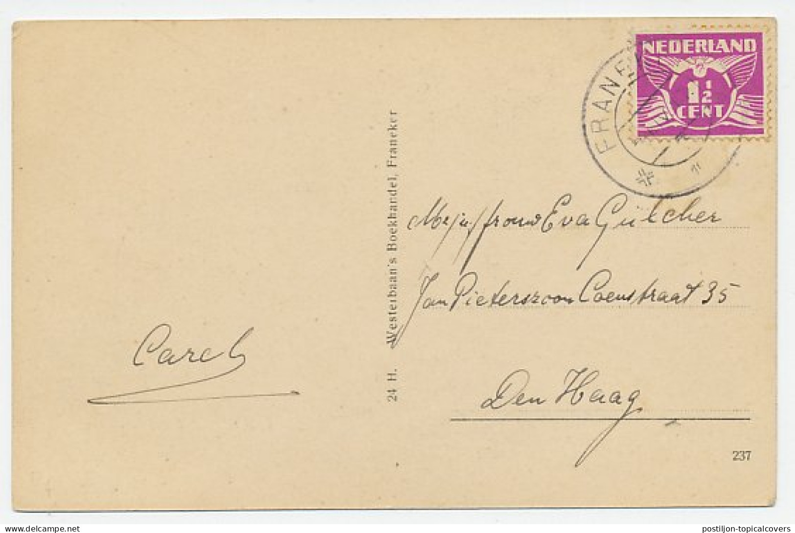 Prentbriefkaart Postkantoor Franeker - Other & Unclassified