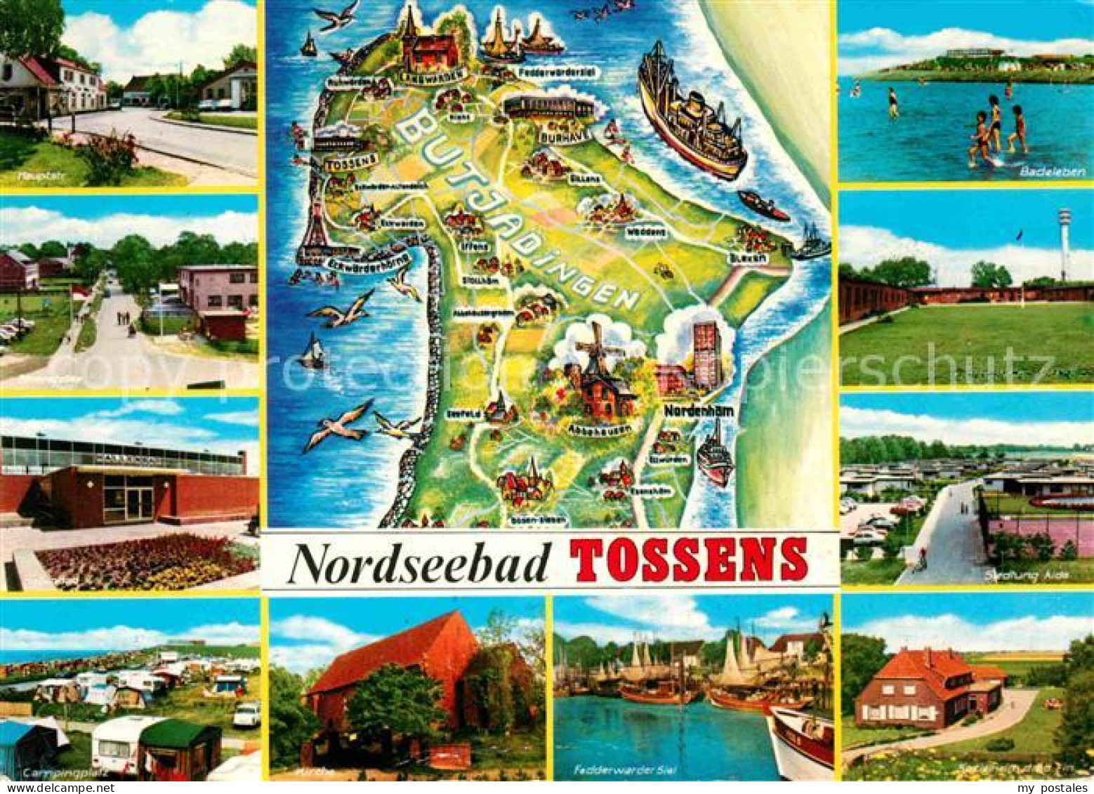 72713357 Tossens Nordseebad Teilansichten Landkarte Tossens Nordseebad - Autres & Non Classés