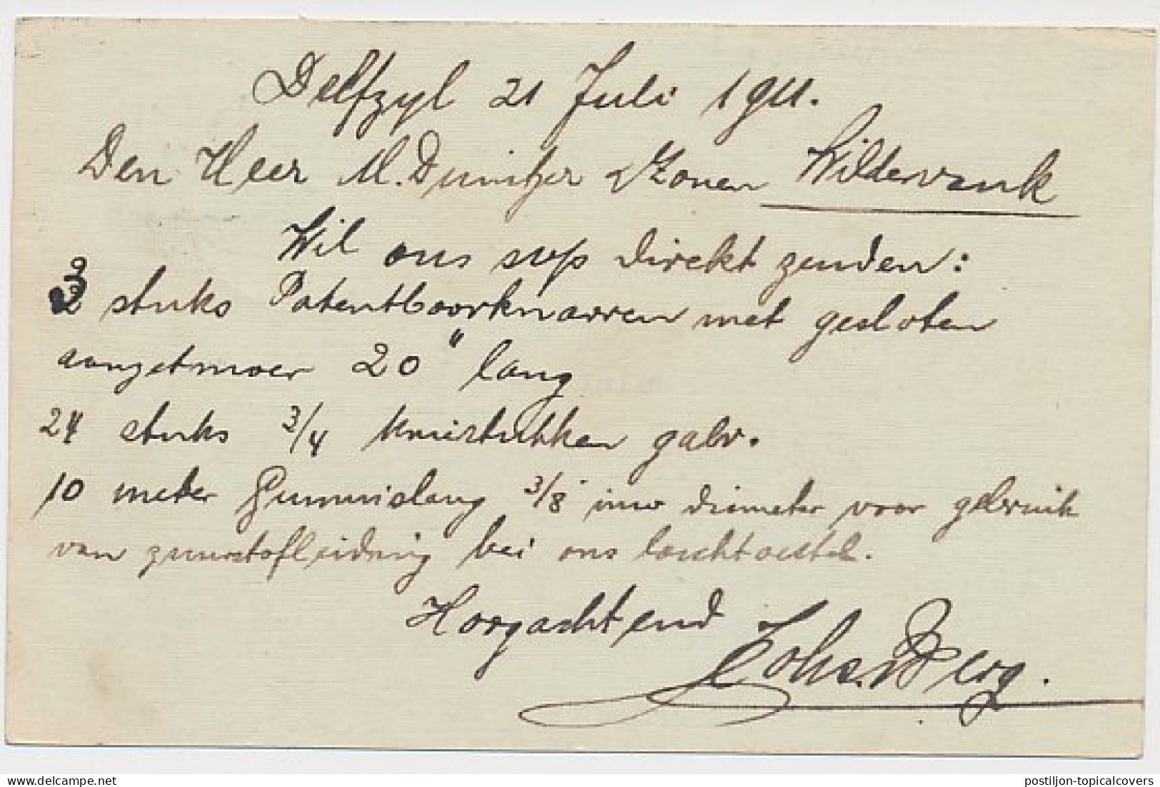 Firma Briefkaart Delfzijl / Farmsum 1911 - Scheepswerf  - Ohne Zuordnung