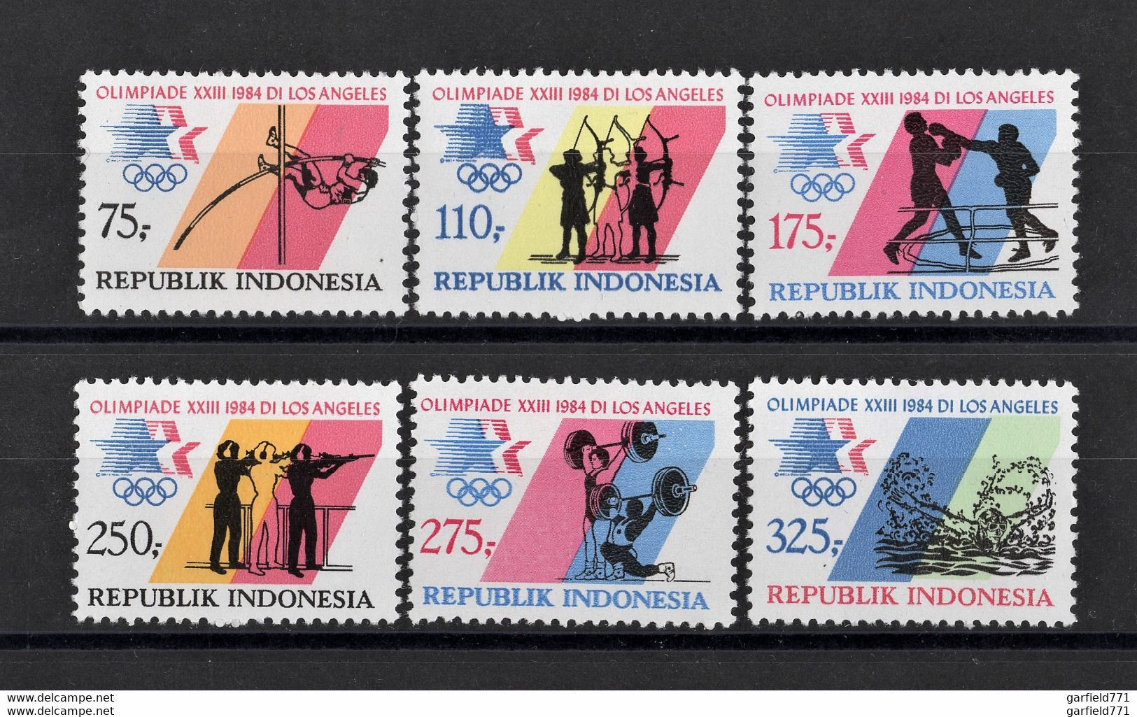 INDONESIE - LOT Olimpiade 1984 Los Angeles N°1028 1029 1030 1031 1032 1033 NEUF** MNH ! - Indonésie