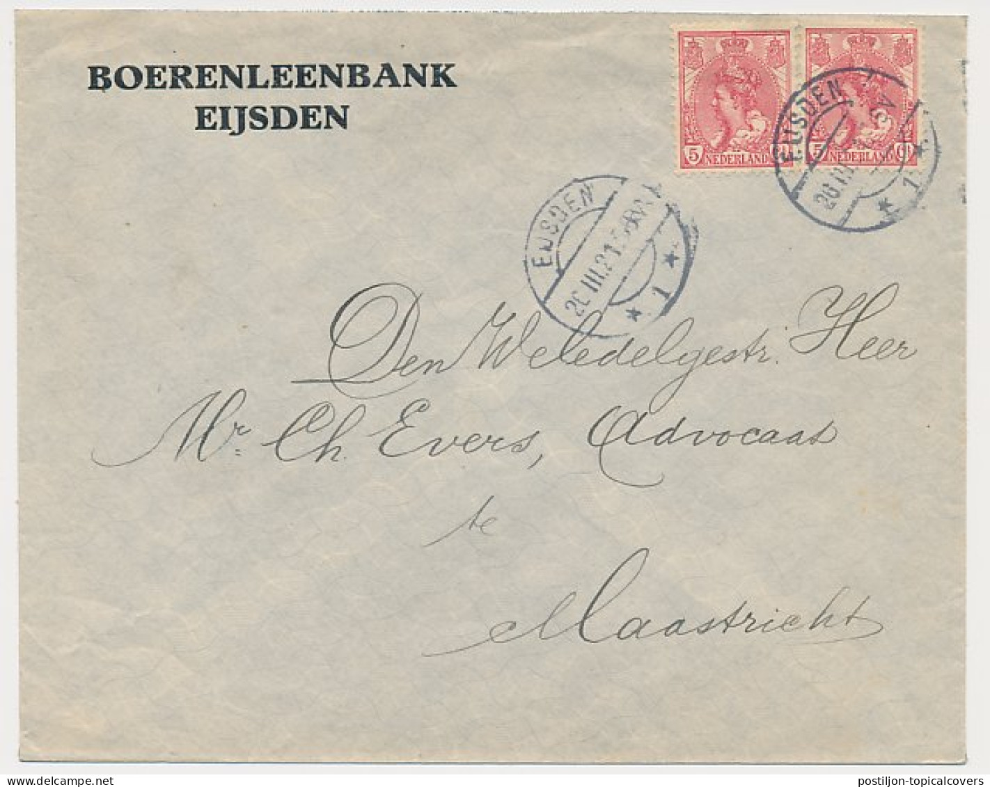 Firma Envelop Eijsden 1921 - Boerenleenbank - Non Classés