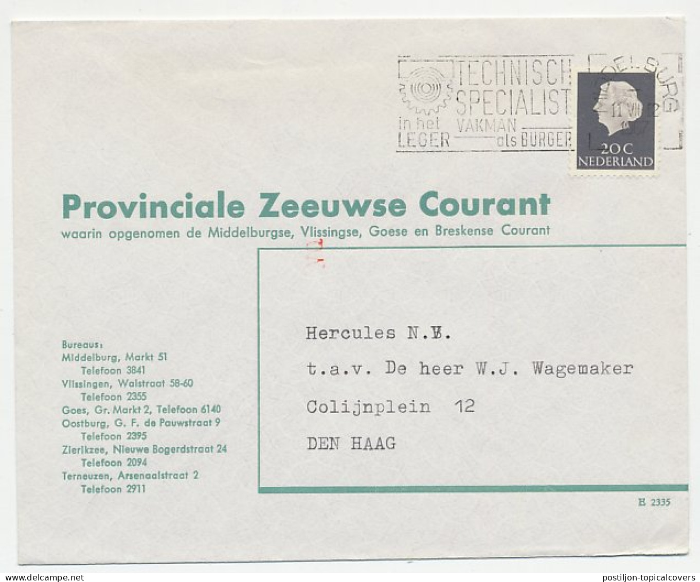 Firma Envelop Middelburg 1967 - Zeeuwsche Courant - Non Classés