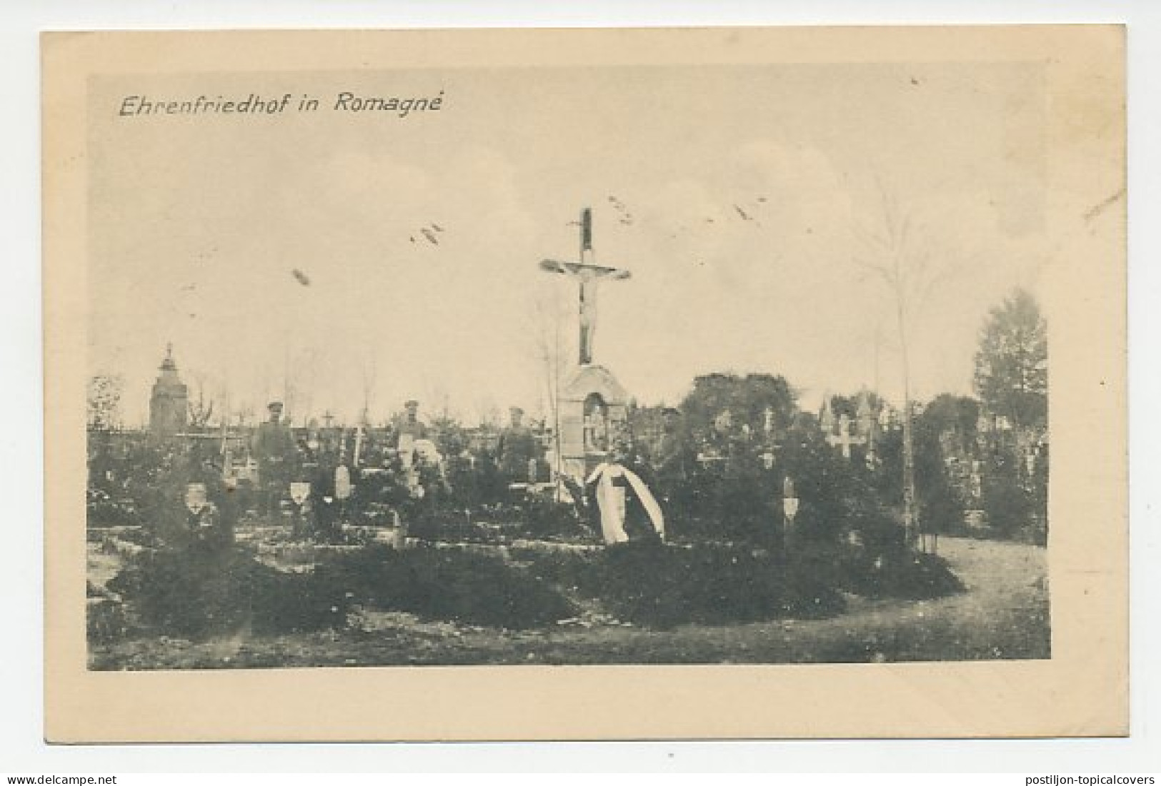 Fieldpost Postcard Germany / France 1916 Honorary Cemetery Romagne - WWI - 1. Weltkrieg