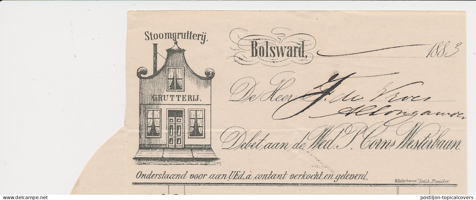 Nota Bolsward 1883 - Stoomgrutterij - Netherlands