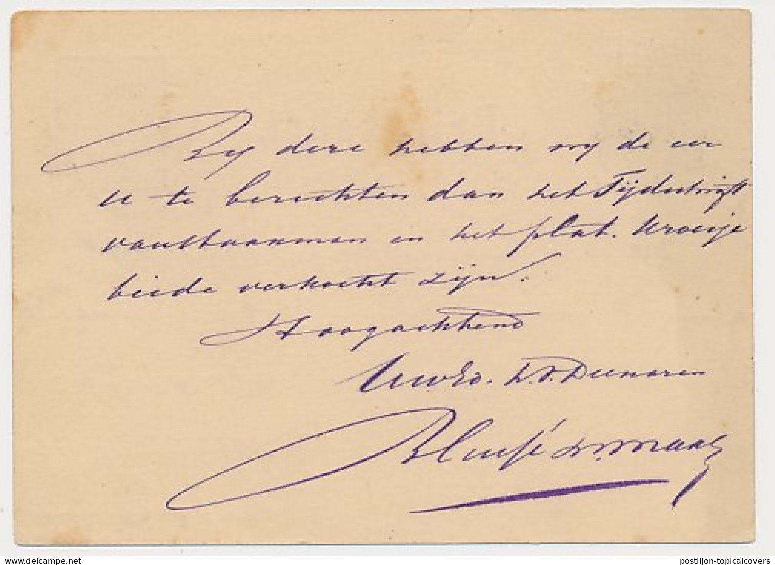 Briefkaart G. 21 Dordrecht - Winterswijk 1881 - Entiers Postaux