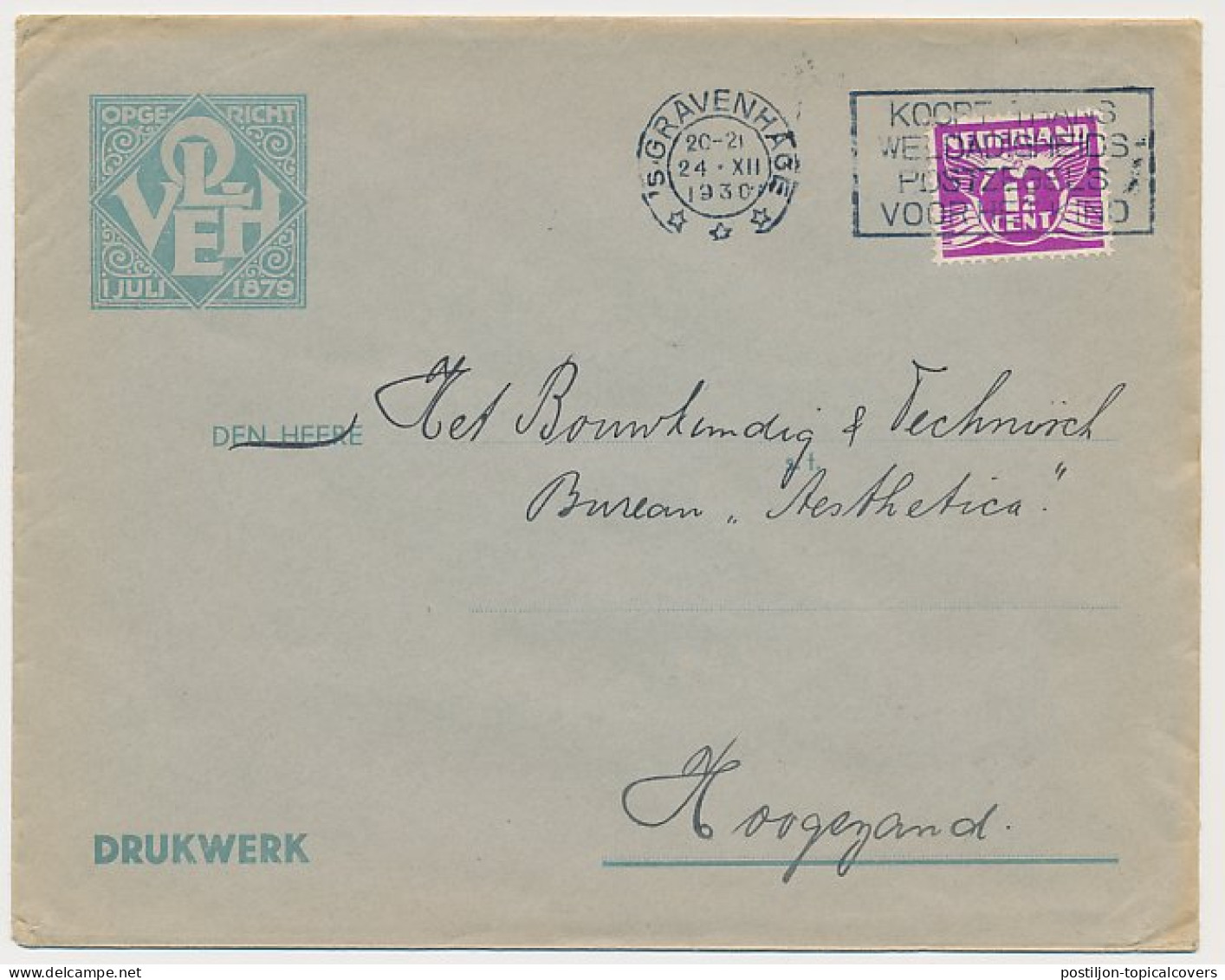 Firma Envelop Den Haag 1930 - OLVEH - Verzekering - Ohne Zuordnung