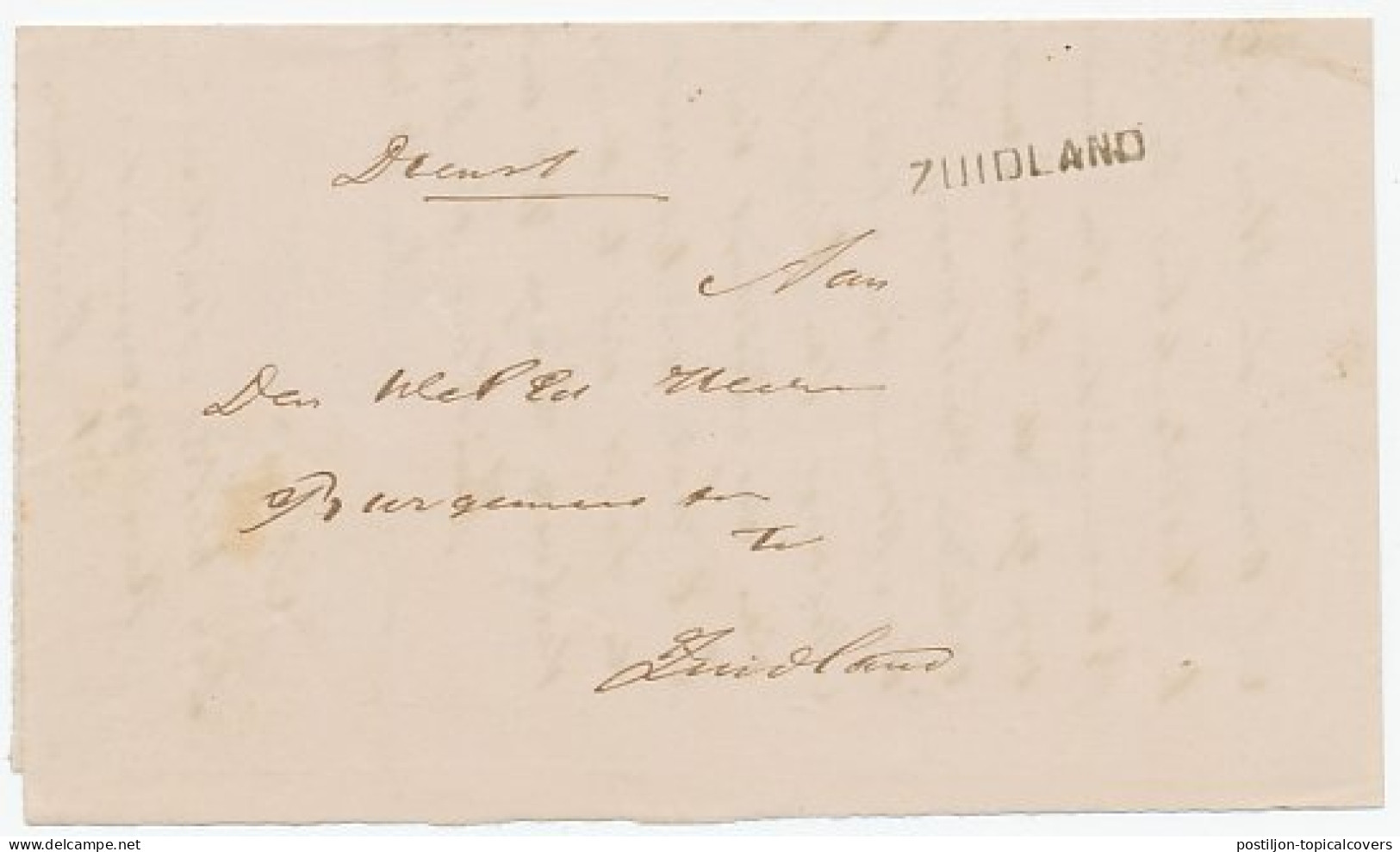 Naamstempel Zuidland 1889 - Lettres & Documents