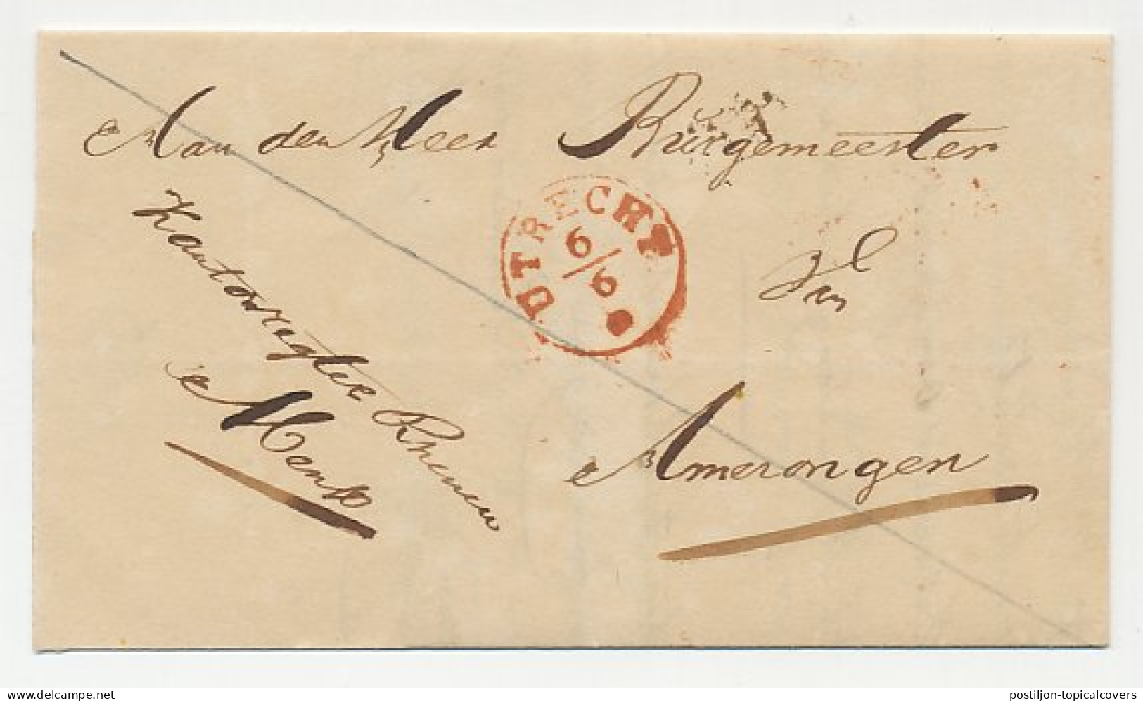 Distributiekantoor Rhenen - Utrecht - Amerongen 1840 - ...-1852 Prephilately