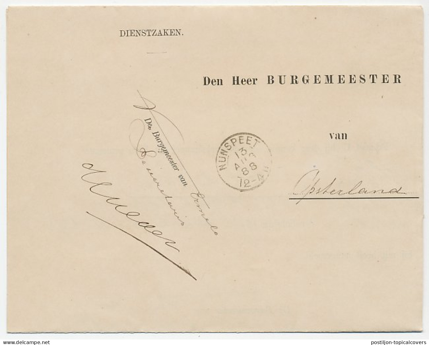 Kleinrondstempel Nunspeet 1888 - Ohne Zuordnung