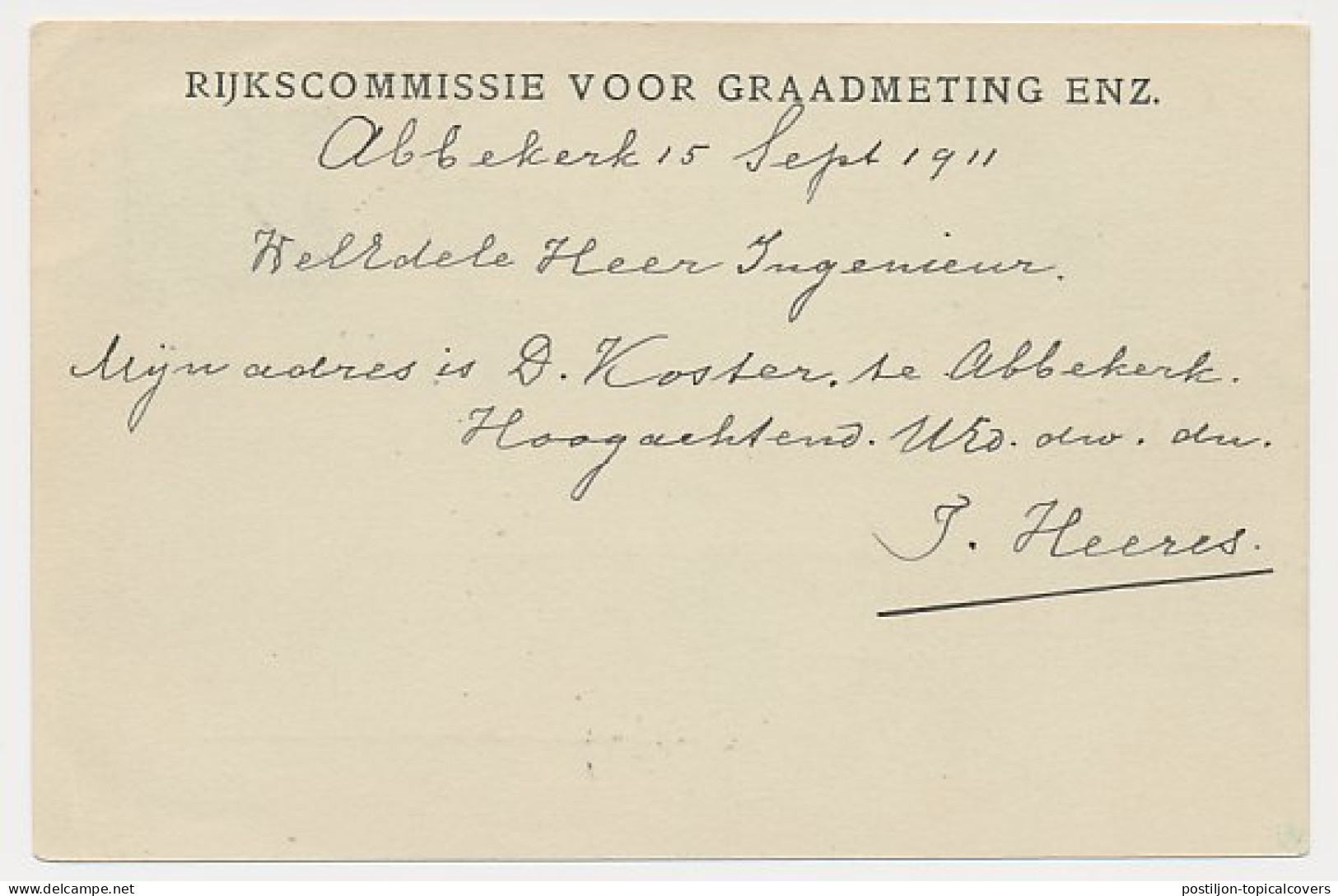 Kleinrondstempel Abbekerk 1911 - Zonder Classificatie