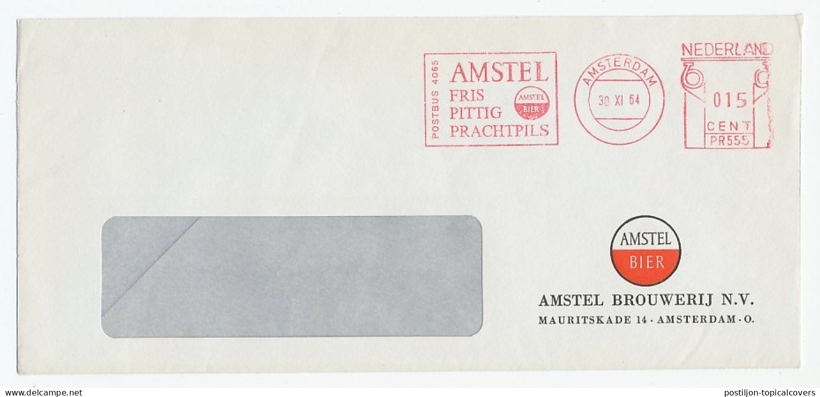 Meter Cover Netherlands 1964 Beer - Pils - Amstel - Brewery - Vins & Alcools