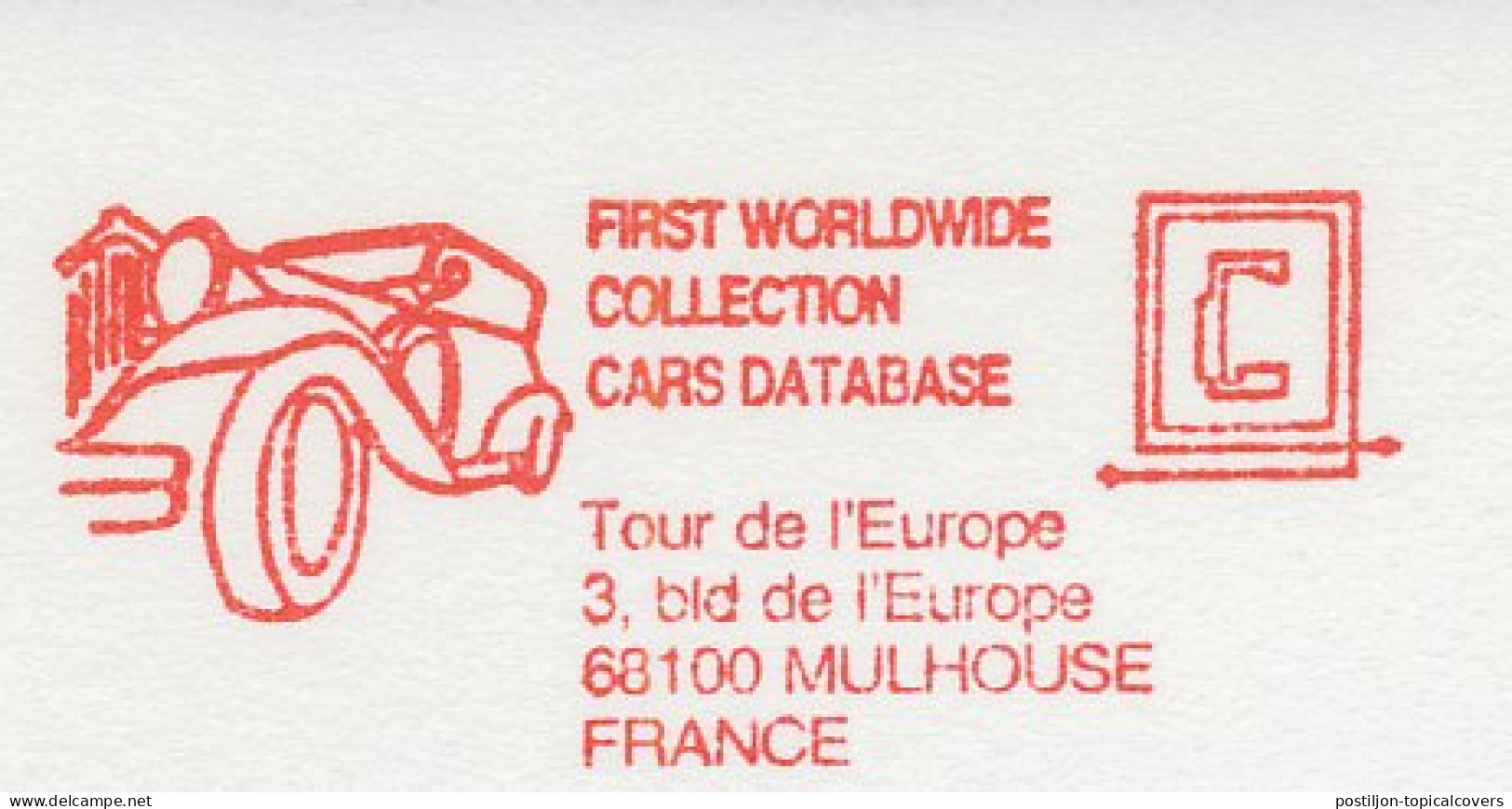 Specimen Meter Sheet France 1988 Worldwide Collection Cars Database - Voitures