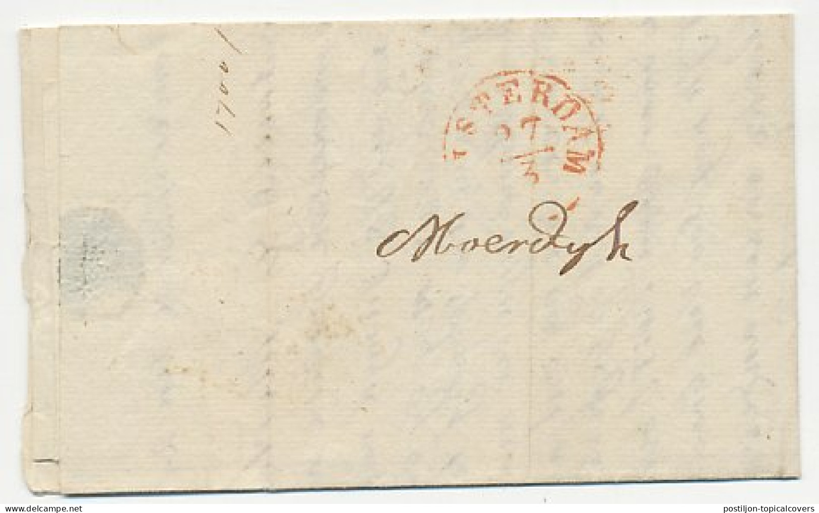 Distributiekantoor Moerdijk - Dordrecht - Amsterdam 1843 - ...-1852 Prephilately